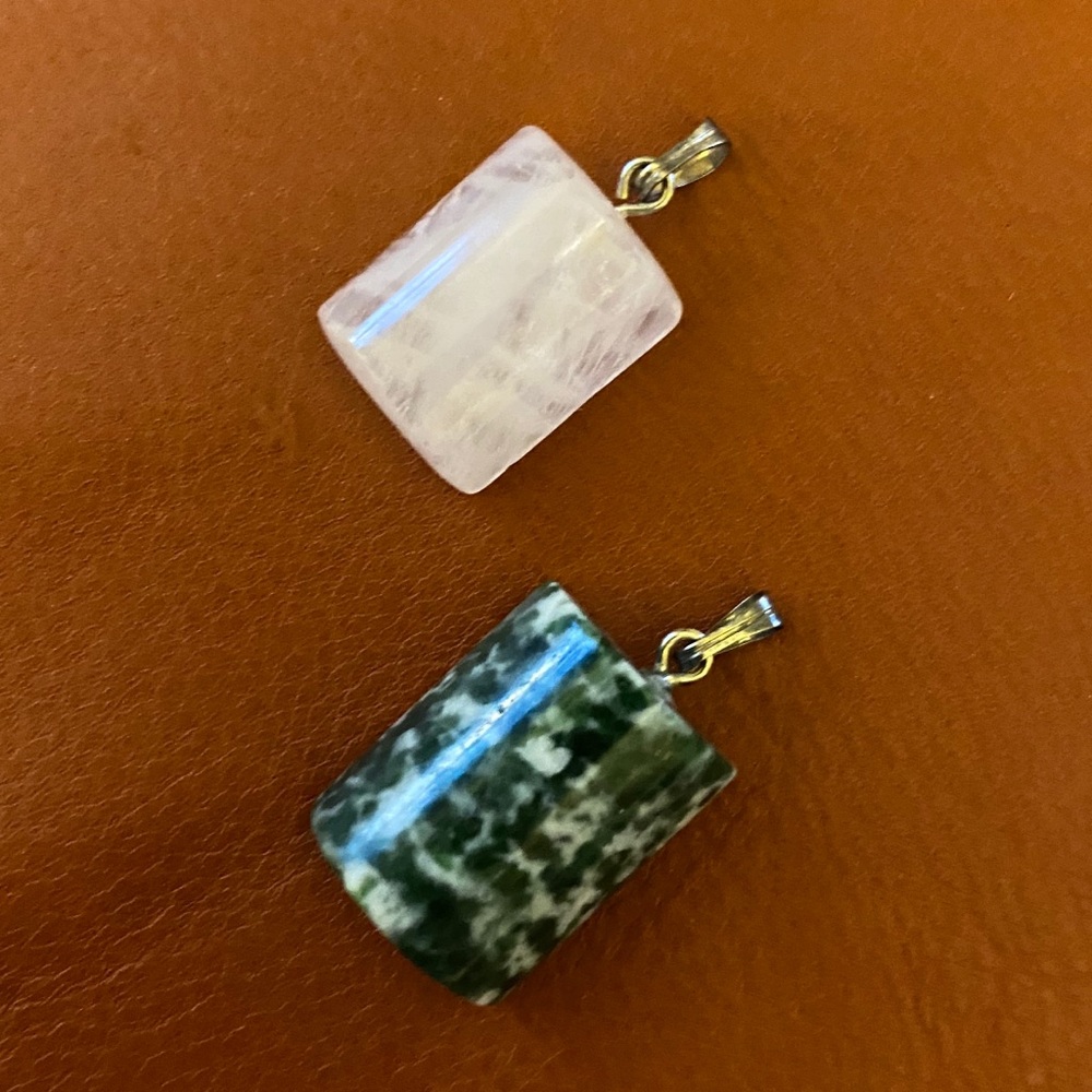 Set of two semi precious pendants